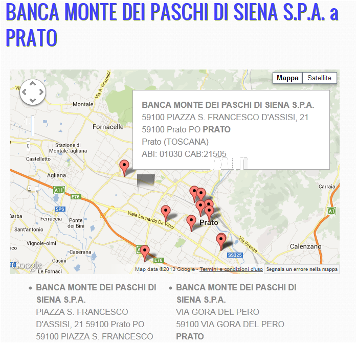 GEOLocalizza Banca o Filiale